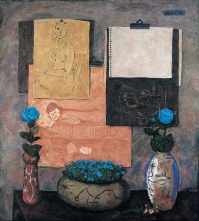 尼斯基 1992年作 蓝色玫瑰